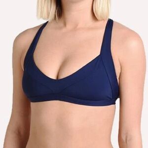 L*SPACE Shelby Swim Top in Midnight Blue Size Large NEW Adjustable Tie Back